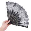 Chinese Style Silk Fabric Fan Folding Fan Wedding Fan Art Gifts Dance Hand Fan Vintage Folding Flower Fan Ancient Hanfu Fan