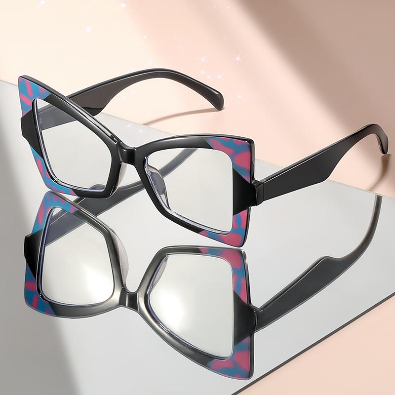 New Butterfly-Shaped Flat Light Glasses Fashionable Party Personalized And Exaggerated Anti-Blue Light Glasses