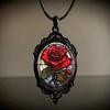 Gothic Vampireule Cameo Halskette Frauen Männer Mode Pagan Hexe Schmuck Zubehör Geschenk Blut Eule Glas Charme Seil Kette Halsband