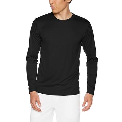 [Glimmer] 3.5 Oz Interlock Dry Long Sleeve T-Shirt 00352-AIL Men's Black L