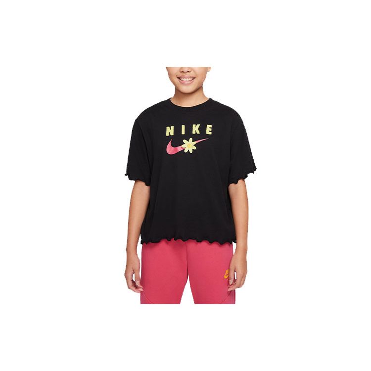 Nike Kids FW22 Printed Casual Short Sleeve T-Shirt Kids Tops Black DO1351-010
