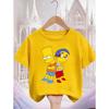 The Simpsons Cartoon Casual T Shirt Children Boys Girls Summer Cute Kawaii Crew Neck Fashion Street Tops