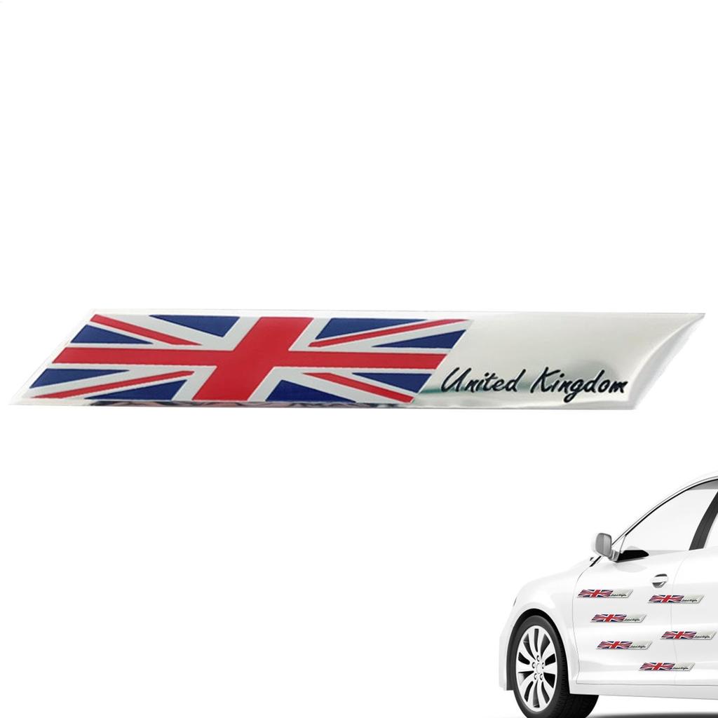 Union Jack Flag Car Emblem - Metal England & UK Flag Badge | Queen