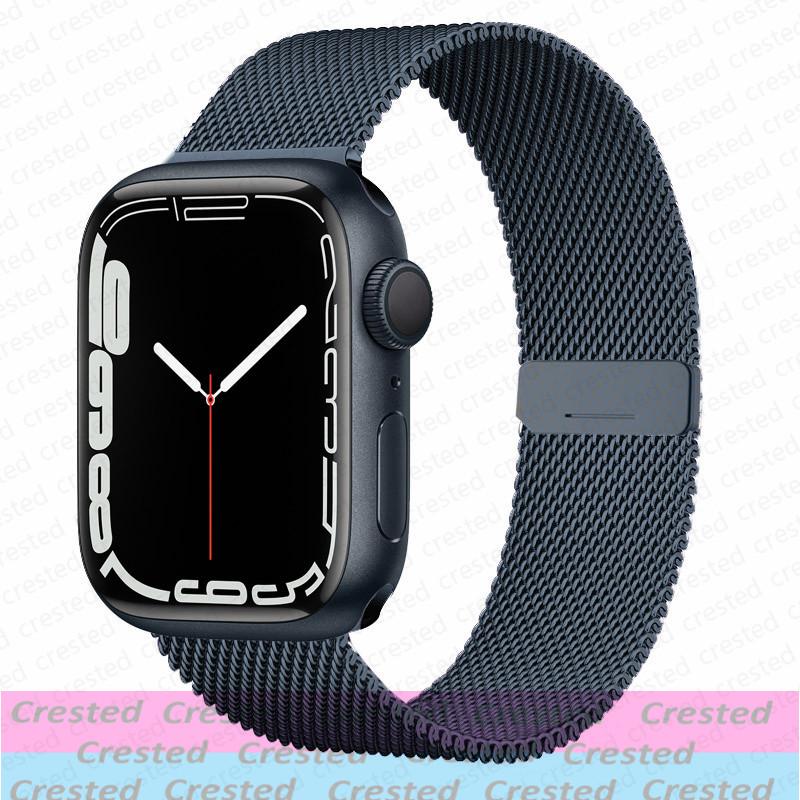 Milanese Loop Strap For Apple Watch Band 44mm 40mm 45mm 41mm 49mm 42mm 38mm Correa Bracelet iWatch Series 3 6 Se 7 8 9 5 Ultra 2