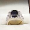 Black Onyx Oval Cut Gemstone With 925 Sterling Silver Ring For Men's #A837 JL375666948219