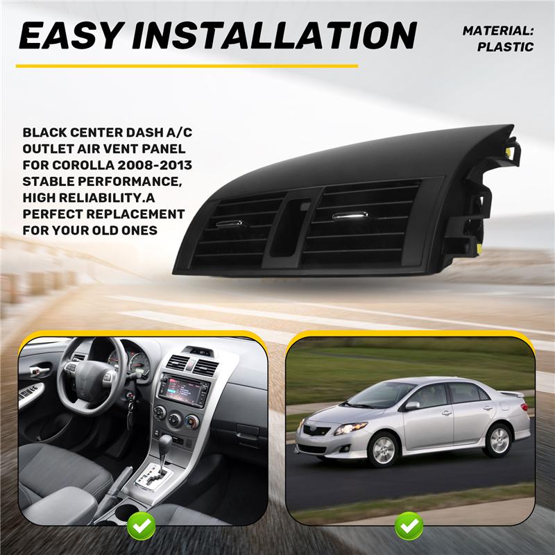 Precise Center Dash A/C Outlet Air Vent Panel For Toyota Corolla 2008-2013