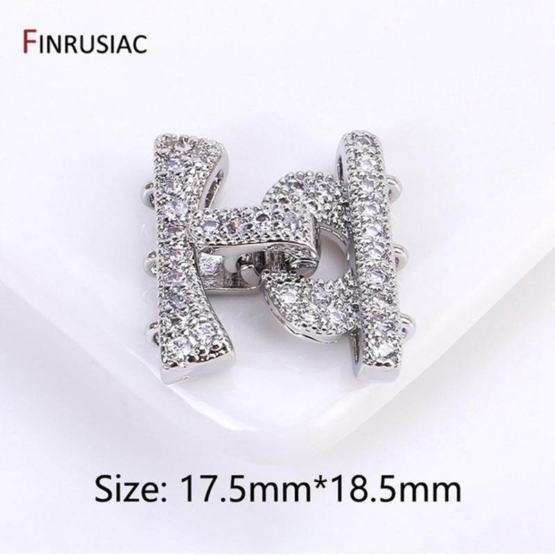 

18K Gold Plated Creative 3 Strands Closure Fasteners Lock Clasps, Brass Inlaid Zircon Pearl Clasps Connector For Jewelry Making 1 piece