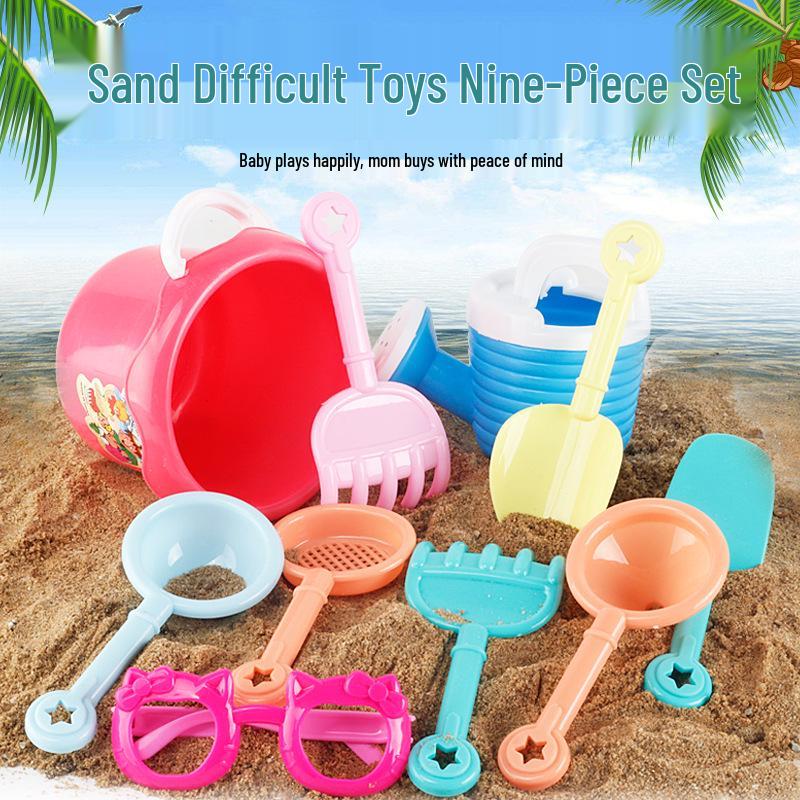 Children's Beach Toy Set: Sand Car, Sandglass, Bucket, and Play Tools for Parent-Child Interaction