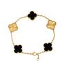 Titanium Steel 15mm Four-leaf Clover Laser-engraved Bracelet Vacuum Plated High Quality Non-fading Women's Bracelet