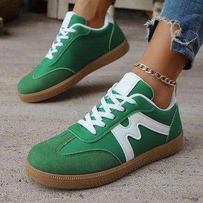 Modische Leichte Bequeme Sneaker für Damen Mode Gestreift Schnürschuhe Sportschuhe Frau Lässig Atmungsaktiv Grüne Sneaker Übergröße