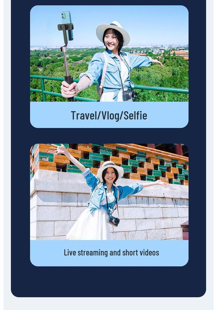 Enhanced Non-Slip Selfie Stick Tripod with Dual Fill Lights for Travel and Live Streaming