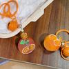 Bag Pendant 1:1 Realistic Orange Shape Resin Keychain with Bell Sound High Simulation Fruit Charm Key