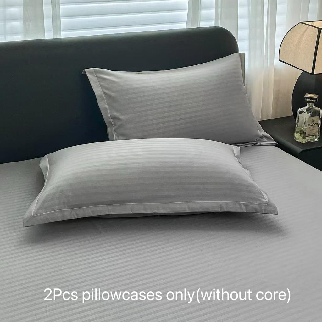 100% Polyester Embossed Pillowcase Decorative Cushion Cover Envelope Style Gray Solid Color Home  Pillow Case 48X74cm,2pcs Pack