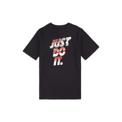 Solid Color Letter Crew Neck Cotton Short Sleeve T-Shirt Kids Tops Black DO1822-010