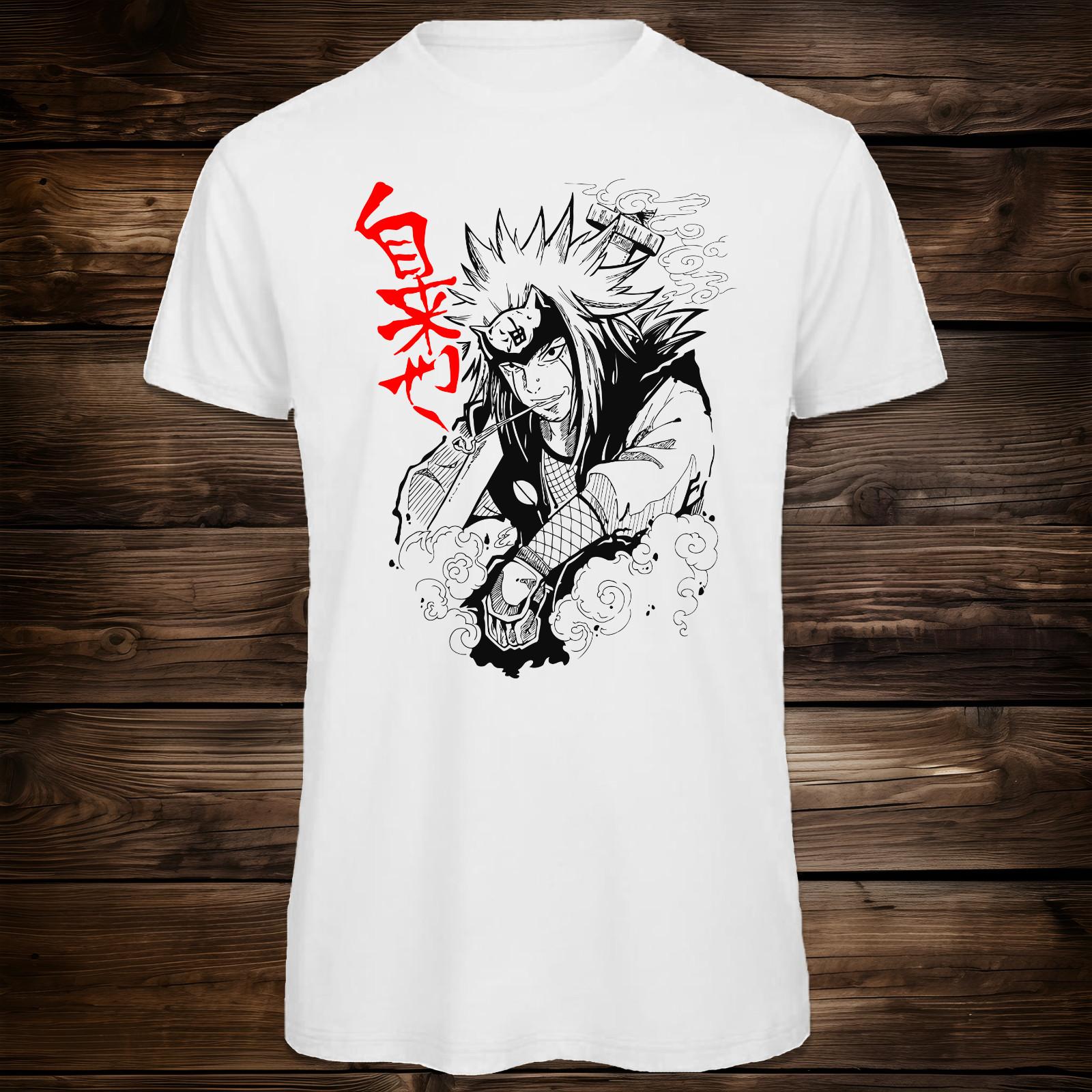 

Naruto Jiraiya T-Shirt Mens Womens Tees Top | Anime Character | Unisex White Tee L