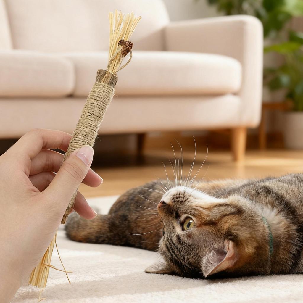 Cat Silvervine Sticks 5 Piece Edible Lick Natural Bite Resistant Kittens Chew Toys For Teeth Cleaning For Enrichment Pet