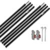 FIELDOOR Tent Pole Connecting Set of 4 219cm [Black] With Peg & Rope Split Type Tarp Canopy Camping