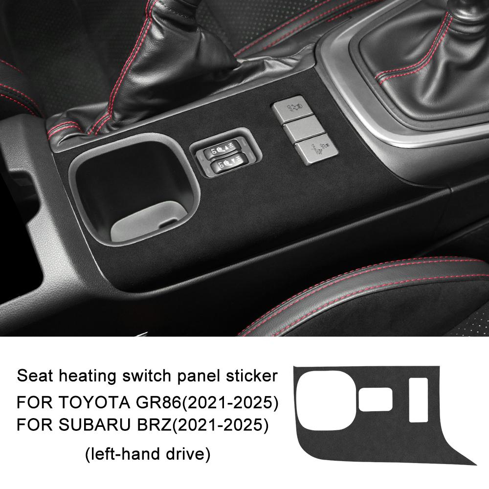 For Subaru BRZ/ Toyota GR86 Suede 2025 2025 2025 2025 2025 LHD RHD Car Automatic Seat Heat Button Sticker Protect Interior Trim
