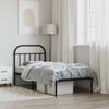 vidaXL Bed Frame with Headboard Metal Black 90x190 Cm