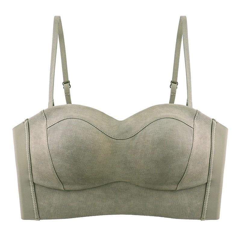 tube top underwear women's small breasts gather and support to show large secondary breasts, anti-sagging, anti-light and seamless, thin shoulder 