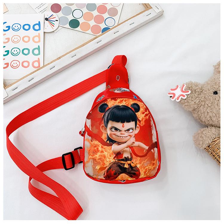 Ne Printed Zha Shoulder Chest Bag Anime Peripheral Children Outdoor Cartoon