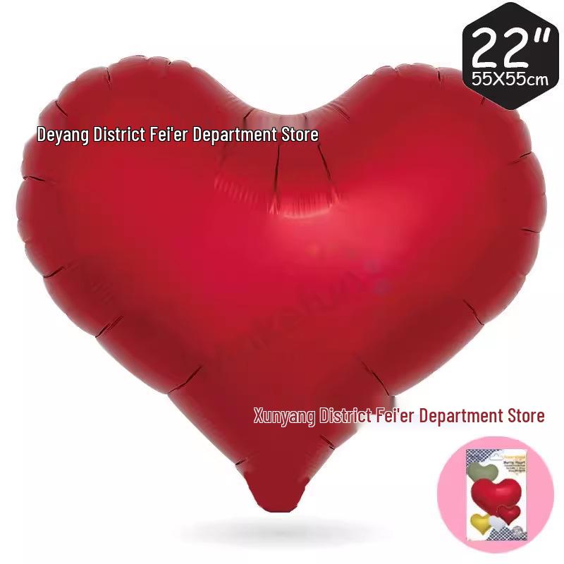 European Heart-Shaped Frosted Foil Balloon for Valentine s, Wedding, or Birthday Decor