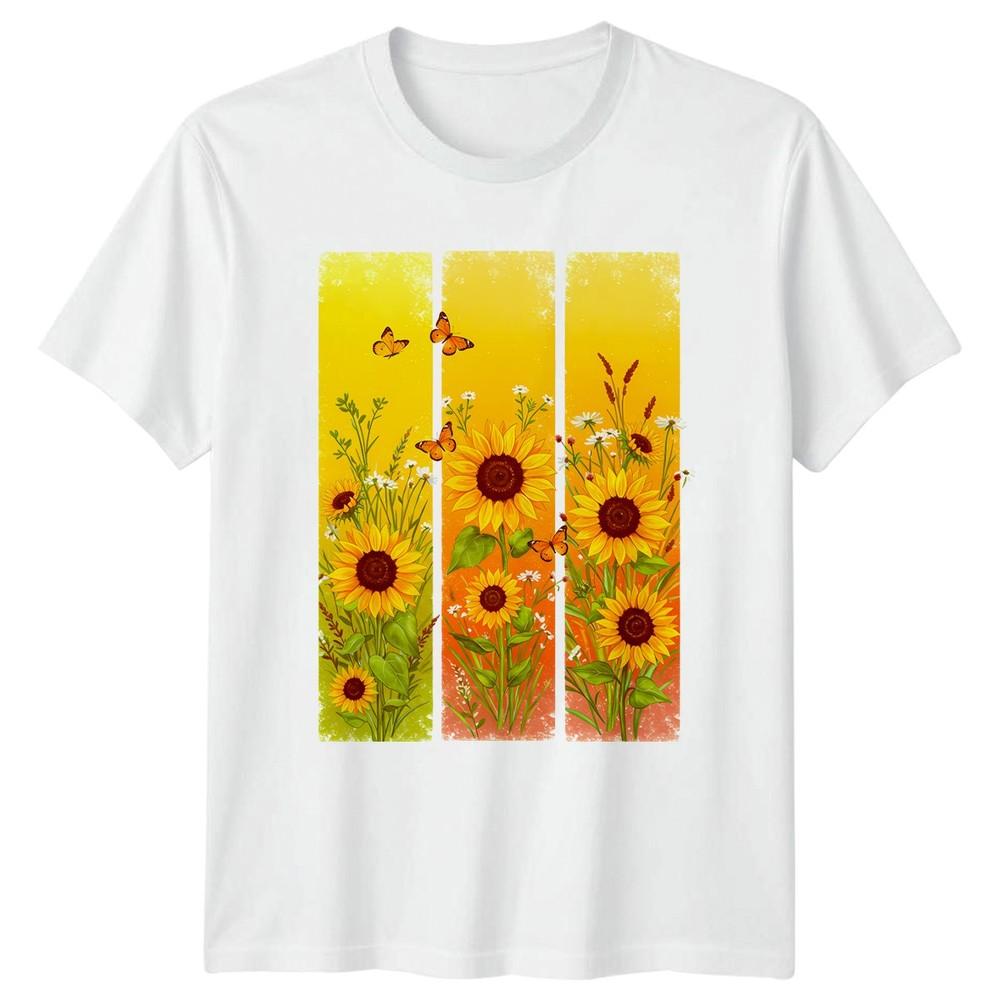 Sunflower and Butterflies Unisexs TShirt Sunflowers Gardening Birthday Gift S