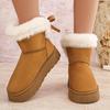Fashion Sweet Lace Up Bowknot Decoration Furry Snow Boots Women 2025 Winter Soft Thick Bottom Fur Ankle Boots Warm Short Plush Booties