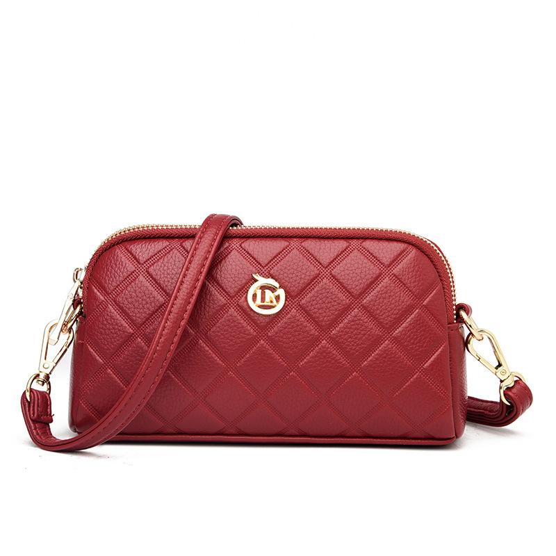 Bag Women's Bag 2025 New Fashion Diamond Middle-aged Mother Model Change Mobile Phone Bag Simple Versatile Messenger Bag