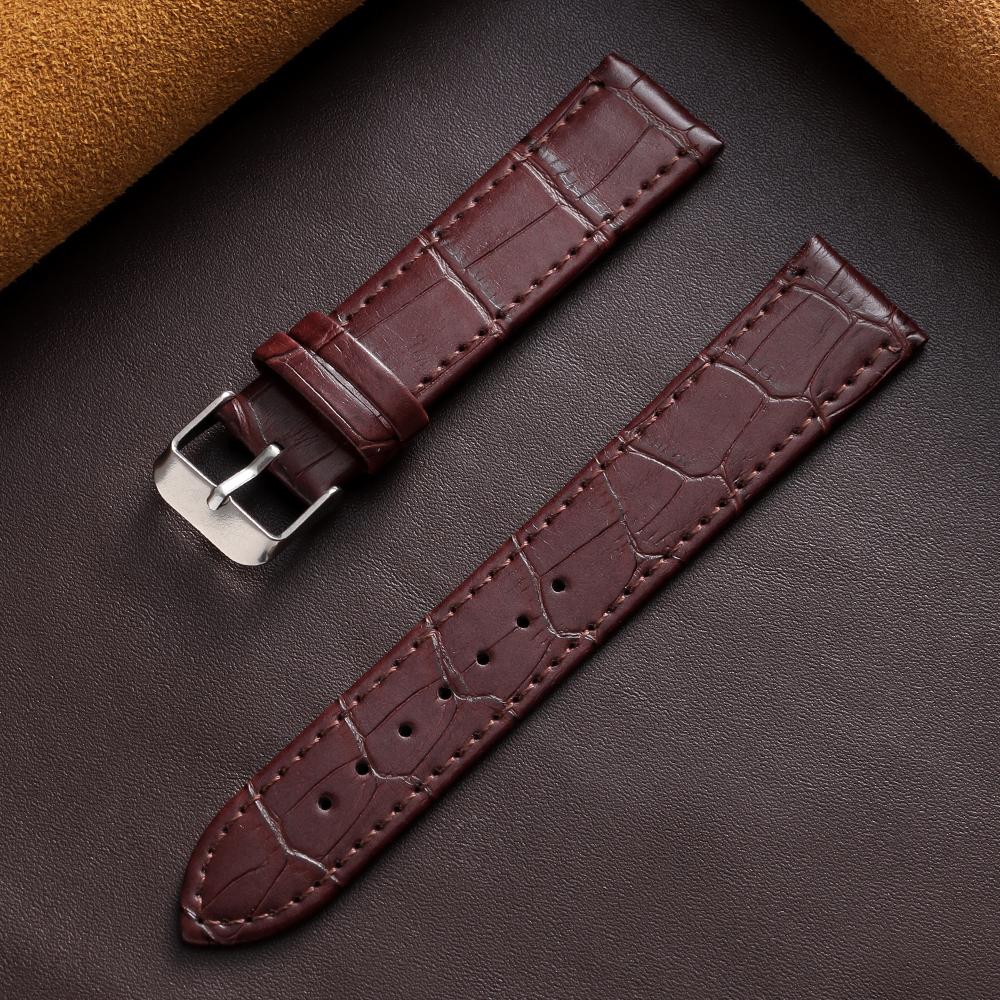 10mm 12mm 14mm 16mm 18mm 20mm Universal Replacement Leather Straps Ultra-thin Watch Band for Men Women Casual Wristwatch Band