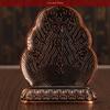 Buddhist Guardian Cup,Antique Red,Alloy Eight-Faced God Wealth Handicraft Tibetan Religious Item Altars Holy Water Plate,1Set