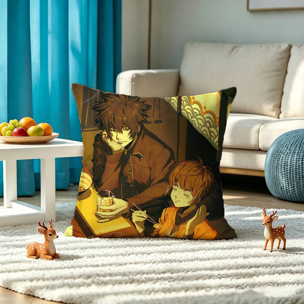 Psycho Pass Square Double-Sided printed Pillow Case Bedroom Bedside Pillow Sofa Cushion Cover