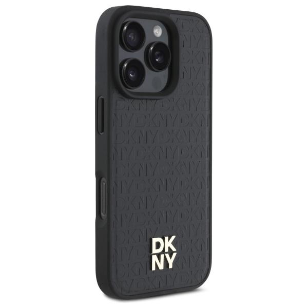 Dkny Dkhmp16Lpshrpsk Iphone 16 Pro 6.3  Hardcase Czarny/Black Repeat Pattern Stack Logo Magsafe