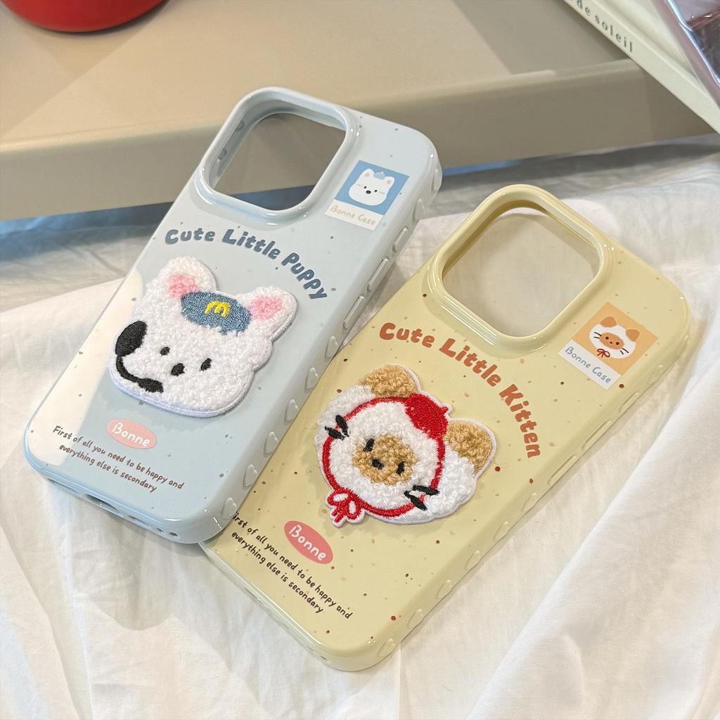 Fun Plush Cartoon Apple 15promax Mobile Phone Case Iphone17 Suitable for 16 Three Dimensional Animals 13 Anti Fall