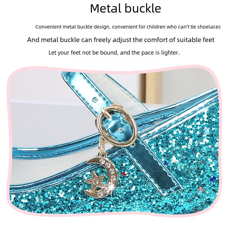 Sapatos de Salto Alto de Couro para Meninas com Laço de Strass - Modelo Princesa de Cristal Primavera 2025