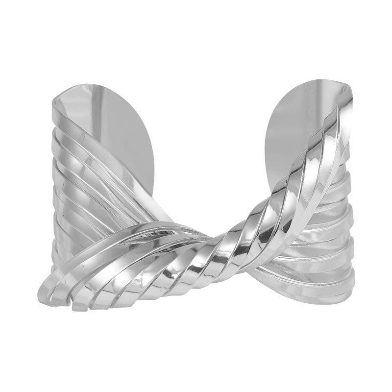 Women's Matte Finish Bold Twisted Line Bracelet - European and American Style, Perfect for Daily Wear