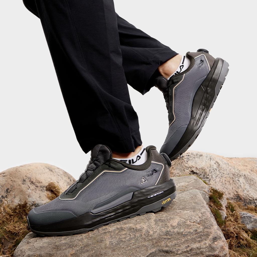 FILA Boa Explorer 2 Minimalist Versatile Mountain Style Breathable Low-Top Outdoor Functional Shoes Men Shoes Black Gray A12M431205FCL