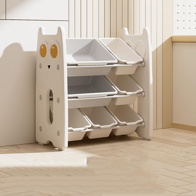 Children's Toy Storage Rack Baby Storage Rack Locker Multi-Layer Home Finishing Shelf Floor Standing Owl Storage Rack Cartoon