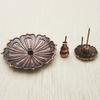 1pc,Elegant Metal Lotus Incense Holder,Gourd-Shaped Cone and Stick Incense Compatible, Decorative Copper (Without Incense)