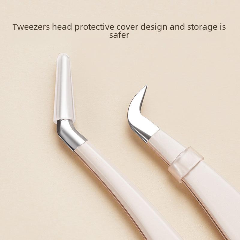 BQI High-Precision Gold Feather Eyelash Tweezers for False Lash Application
