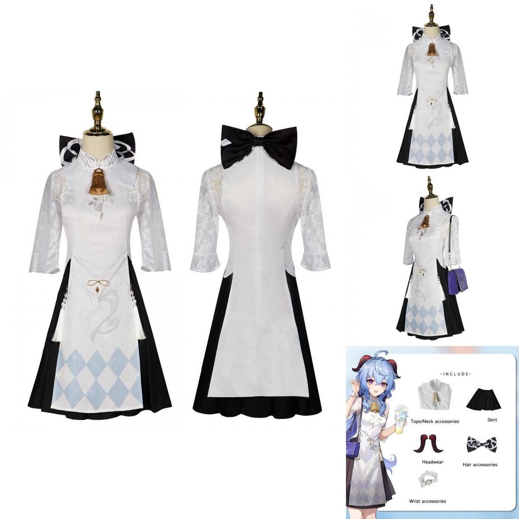 Polyester Fabric Genshin Impact Amber Tea Collaboration Cosplay Costume Elegant And Charming Anime Game Clothing