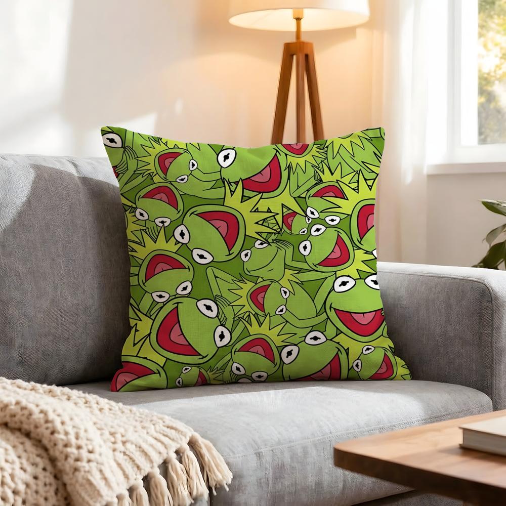 Character Kermit The Frog Cushion Cover 1Pcs Decorative Covers Soft Cushion Case For Sofa Couch Decor 40X40 45X45 Pillowcases