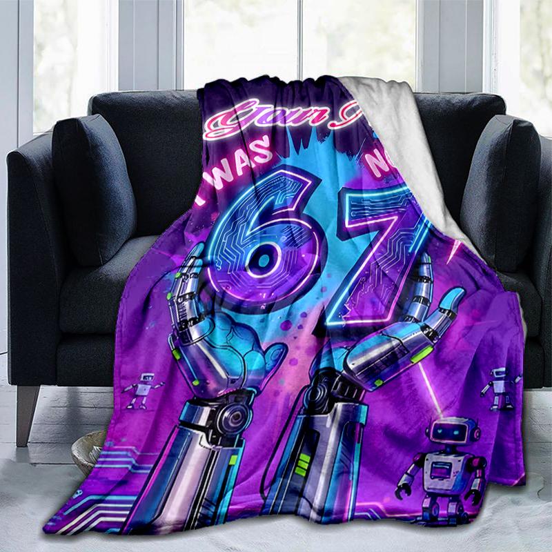 1PC Custom Name Futuristic Birthday Celebration Outdooor Flannel Blankets Throw Blanket All-Season Throw Gift Bedspread for Couch, Bed, Camping Holida