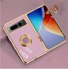 Shockproof Plating Ring Holder Phone Case for Google Pixel Fold Protective Stand Back Shell Luxury Full Protection Cover