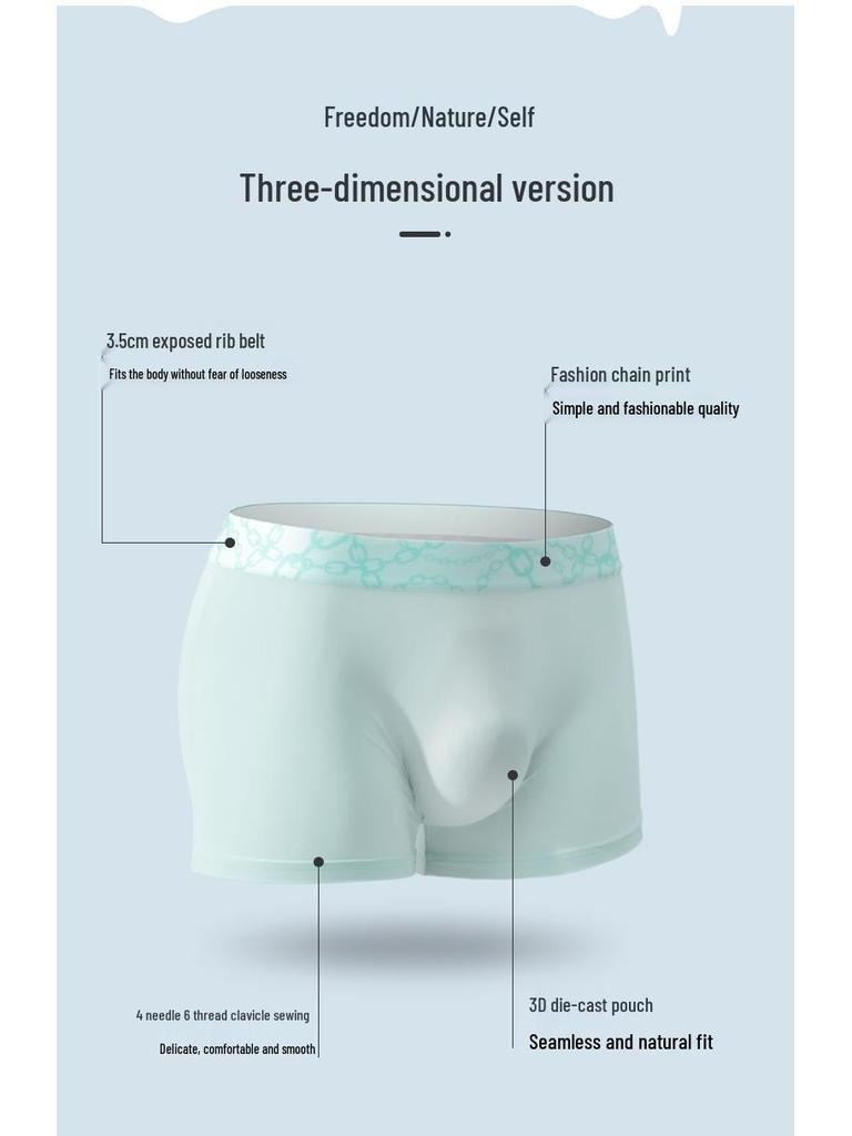 Men's Ice Silk Mid-Rise Boxer Briefs - Lightweight, Breathable, Summer Comfort