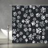 Tenda da Doccia Impronta di Zampa Impronta di Zampa di Cane Bianco Nero Grigio Amante degli Animali Domestici Creativa Moderna Carina Decorazione Bagno Casa Con Ganci