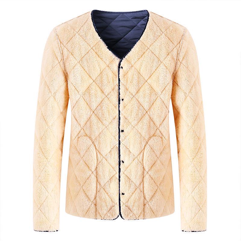 Men's Warm Down Cotton Jacket for Autumn/Winter - Thick Inner Layer, Large Size, Short Jacket for Middle-Aged and Elderly