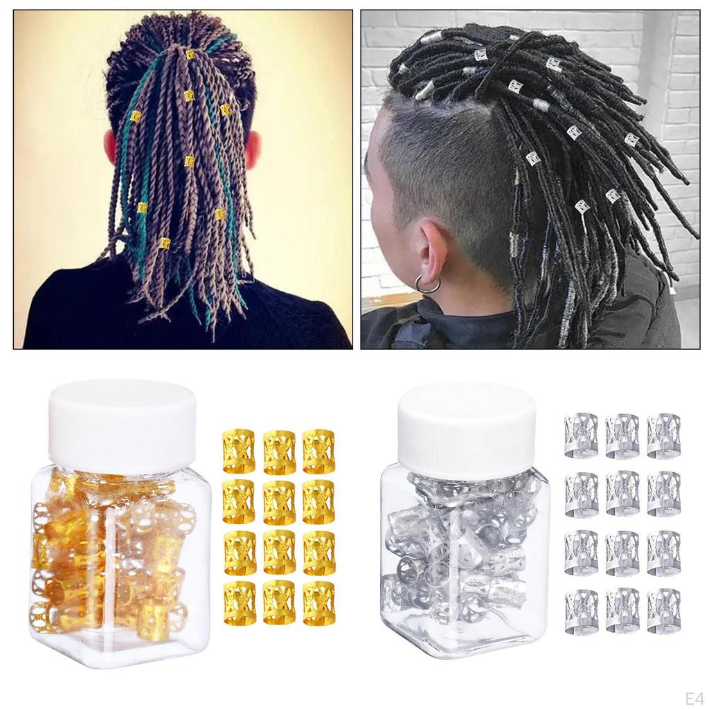 100 Piezas Cuentas para Rastas, Colgantes Decorativos para Accesorio de Cabello Colgante de Pulsera