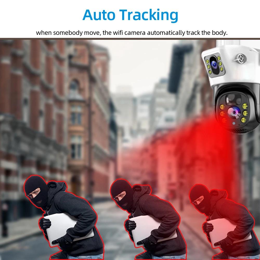 Outdoor Waterproof 4G/WIFI Solar Security CCTV, HD Night Vision Dual Cameras with PIR Human Detection