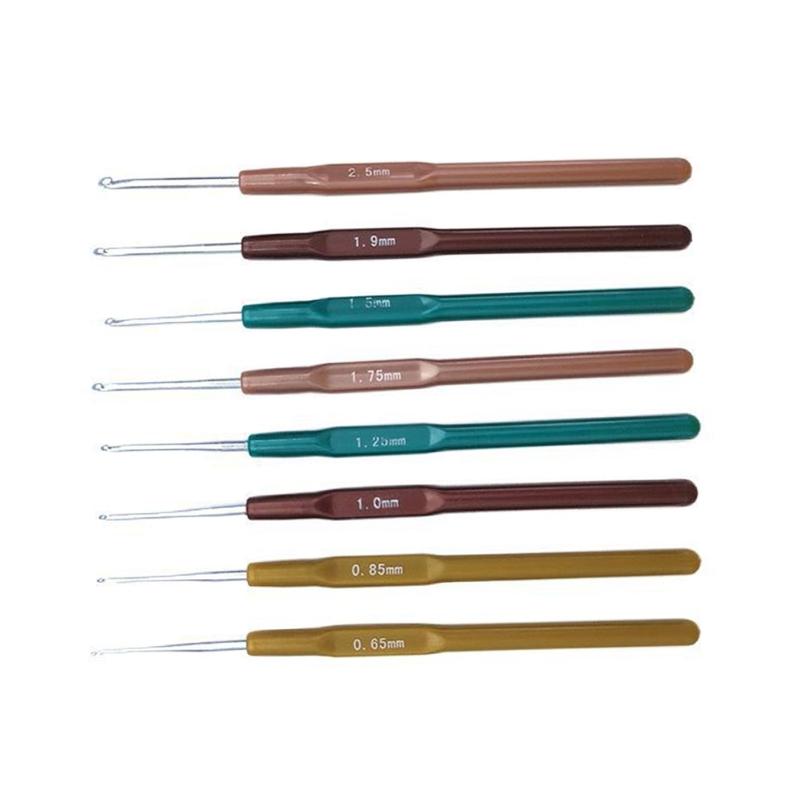 8/10PCS Crochet Hook Set for Arthritic Hand, Ergonomic Handles, 0.6mm-2.0mm Crochet Needle for Lacework, DIY Craft